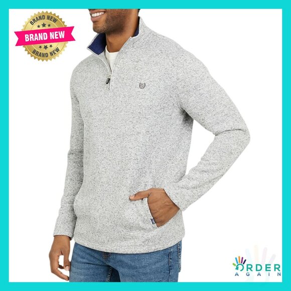 Men's Quarter Zip Fleece Pullover Classic Regular Fit Midweight Mock Neck